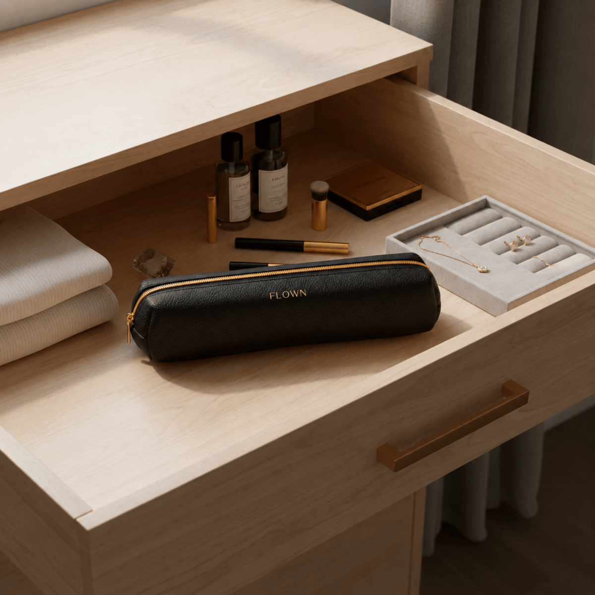 Black Leather Pouch for GoBrush