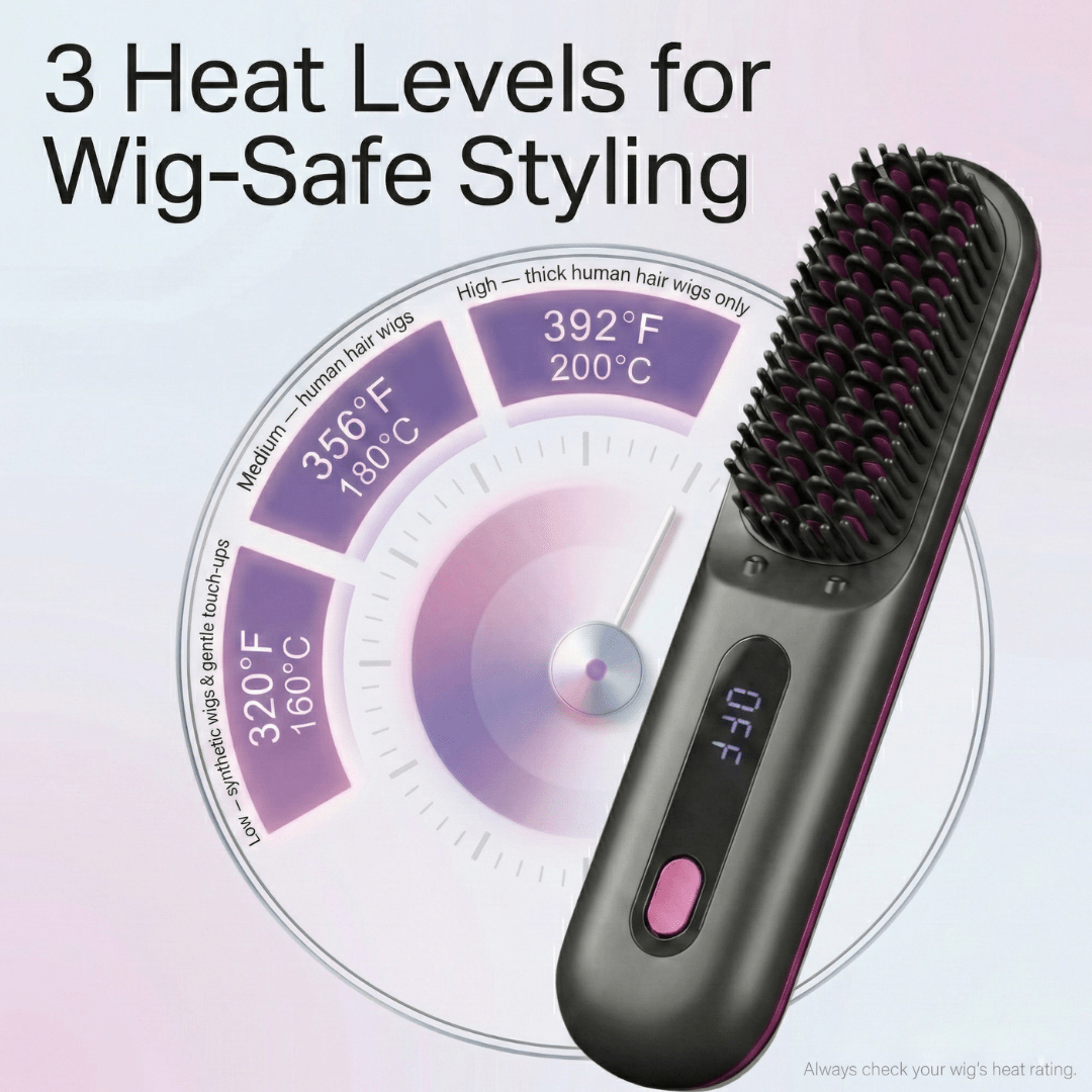 [NEW] FLOWN Portable Straightener Brush - GoBrush PRO + Free Leather Pouch