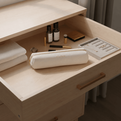 White Leather Pouch for GoBrush